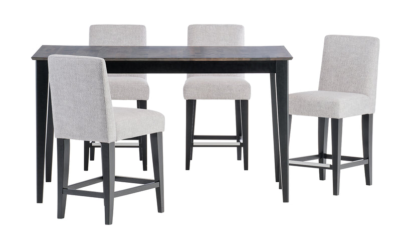 Gourmet Shadow Counter Table + 4 Stools